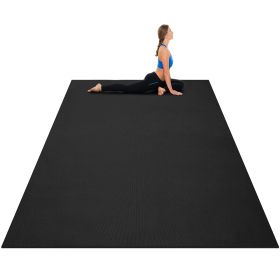 182 cm Thick Exercise Yoga Mat with Double-Sided Non-Slip Design-Black