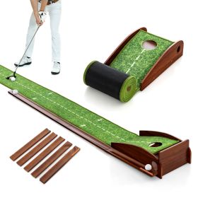 Golf Putting Mat Training Aid with Auto Ball Return and 3 Balls