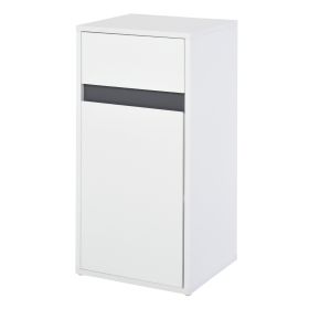 Modern Minimalistic Bathroom Storage Cabinet w/ Drawer Cupboard Adjustable Shelf Door Home Organiser Sleek Beautiful Freestanding Compact White