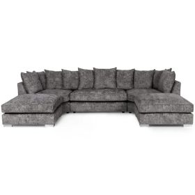 Kismet U Shaped Fabric Sofa - Grey