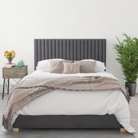 Piccadilly Ottoman Bed in Grey Velvet - 3 Sizes