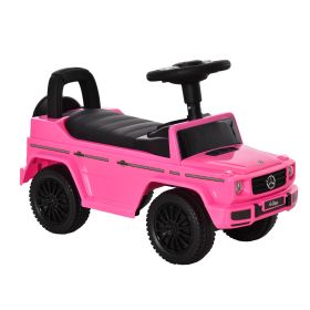 Aosom Compatible Baby Push Handle Sliding Car Mercedes-Benz G350 Licensed Foot to Floor Slider w/ Horn Under Seat Storage Pink