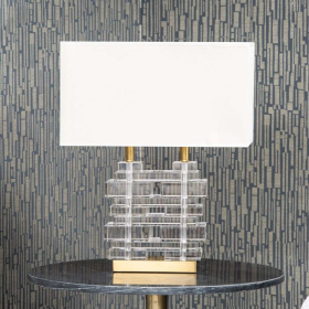 Geometric Design Table Lamp - Gold