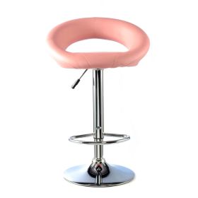 Cordova Swivel Bar Stools Set of 2 with Adjustable Height and Chrome Finish - Pink
