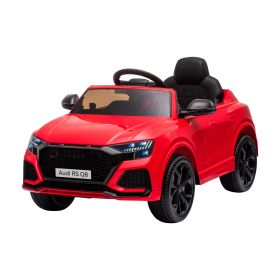 Compatible 6V Battery-powered Kids Electric Ride On Car Audi RS Q8 Toy with Parental Remote Control Music Lights USB MP3 Bluetooth Red