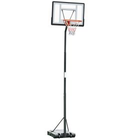 Basketball Hoop Freestanding 255-305cm Hoop Height Adjustable Stand with Backboard Wheels for Teens Adults Black