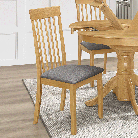 Wadrqua Solid Rubberwood Dining Chairs - Set of 2 in Light Oak