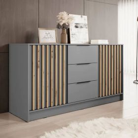 Orion Jax Sideboard with 3 Drawers and 2 Door - Grey