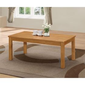 Classic Charm Arcadia Solid Rubberwood Coffee Dining Table in Natural Oak