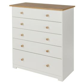 White Chest of Drawers with Oak Top