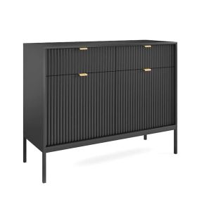 Galadriel Nyx Sideboard with 2 Doors and 2 Drawers - Black Matt