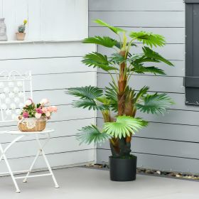 Artificial Tropical Palm Tree Fake Decorative Plant in Nursery Pot for Indoor Outdoor Décor, 135cm