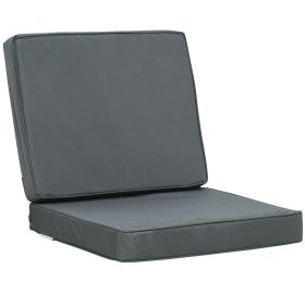 Set of 2 Garden Seat and Back Cushion Set, Replacement Cushions for Outdoor Furniture with Seat Cushion and Back Cushion, Dark Grey