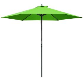 2.8m Patio Parasols Umbrellas Outdoor 6 Ribs Sunshade Canopy Manual Push Garden Backyard Furniture, Green