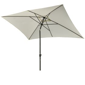 195Lx295Wx240H cm Umbrella Parasol-White