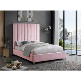 Alexo Plush Velvet Bed - Pink in 5 Sizes