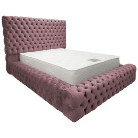 Sultan Plush Velvet Bed - Pink in 5 Sizes