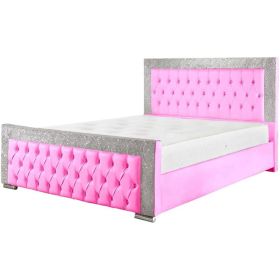 Laria Glitter PU Leather Bed - Pink in 5 Sizes