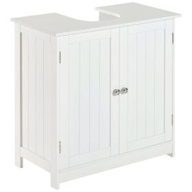 Under Sink Bathroom Storage Cabinet 2 Layers Vanity Unit Wooden - White