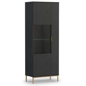 Astrid Vexal Tall Display Cabinet - Black Portland Ash