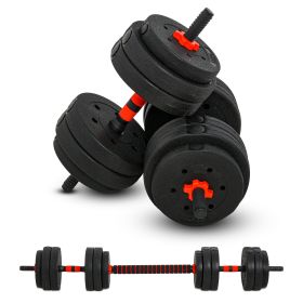 25kg 2 IN 1 Adjustable Dumbbells Weight Set, Dumbbell Hand Weight Barbell for Body Fitness, Lifting Training for Home, Office, Gym, Black