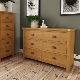 Cardano 6 Drawer Chest Of Drawers - Rustic Oak