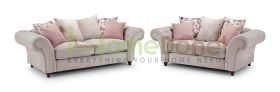 Romulo Fabric Room Set with 2 and 3 Seater - Grey/Beige