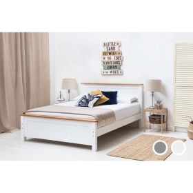 HD-Rostherne King Country Wood Panel Bed - White or Grey