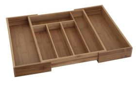 Wooden Extendable Bamboo Cutlery Storage Tray
