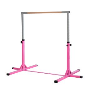 Steel Frame Adjustable Horizonal Gymnastics Bar for Kids Pink