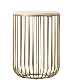 Bushey Side Table - Gold and  White