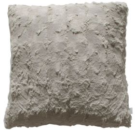 Dromore Double Sided Textured Faux Fur Cushion - Taupe