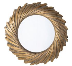 Dromore Swirl Frame Mirror - Gold Verdigree