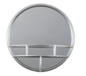 Harlech Compact Design Round Mirror - Silver