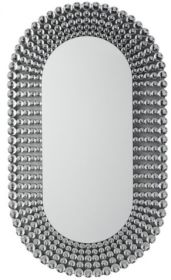 Margam Jewels Oval Framed Mirror - Silver