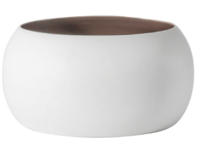 Bray Minimalistic Deep Taupe Gloss Interior Bowl Small - Cream