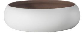 Bray Minimalistic Deep Taupe Gloss Interior Bowl Large - Cream