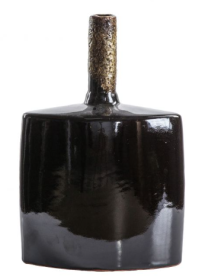 Ayr Flask Vase Lava - Black