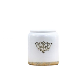 Castle Handmade Ceramic Vase Clay White - Wide