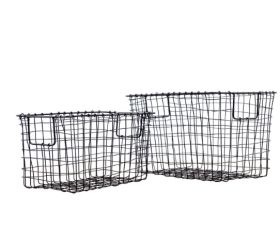 Waltham Ludlow Wire Baskets Set of 2 - Grey