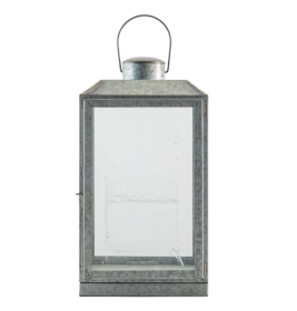 Butte Industrial Lantern Large - Crafted Radiance in Silver