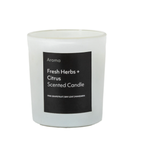 Danbury Fresh Herbs and Citrus Large Votive Candle - Black and White