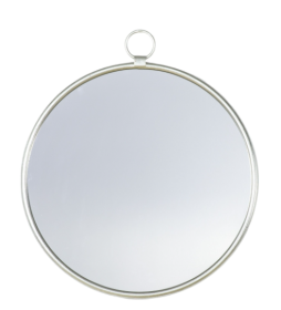 Palatka Industrial Loop Round Mirror Large Size - Silver