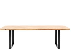 Cedding Natural Acacia Live Edge Dining Table with Metal Frame - Small