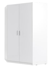 Sable Corner 2-Door Wardrobe 117cm - White Gloss