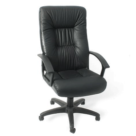 Matlock Executive High Back Swivel Office Chair in Bonded Leather - Black