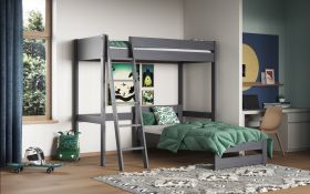 Tera High Sleeper With Single L Shaped Bed - Grey