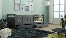 Terrance Wooden Bed with 2 Drawers Storage - Graphite
