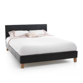 Tivoli Faux Leather Bed - Super Kingsize 6ft-Black