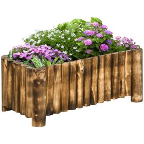 Raised Flower Bed Wooden Rectangualr Planter Container Box Herb Pot 78L x 35W x 30H (cm)